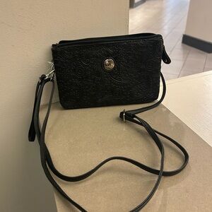 Bag Chic Black Crossbody Bag with Embossed Design by Stone & Co
Like new